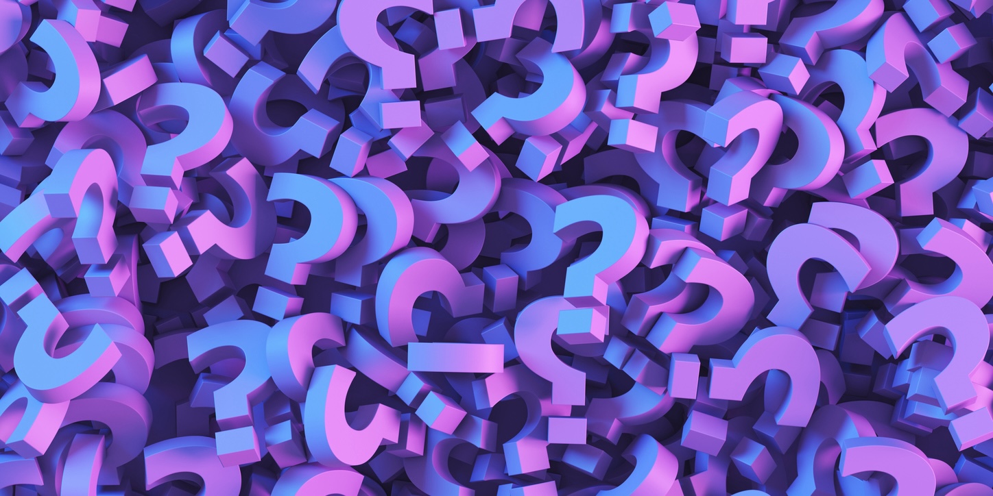 question marks representing uncertainty